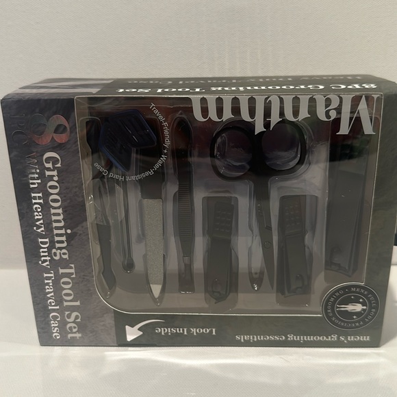 Manthm 8 Piece Heavy Duty Men’s Grooming Tool Set with Case. - Picture 1 of 4